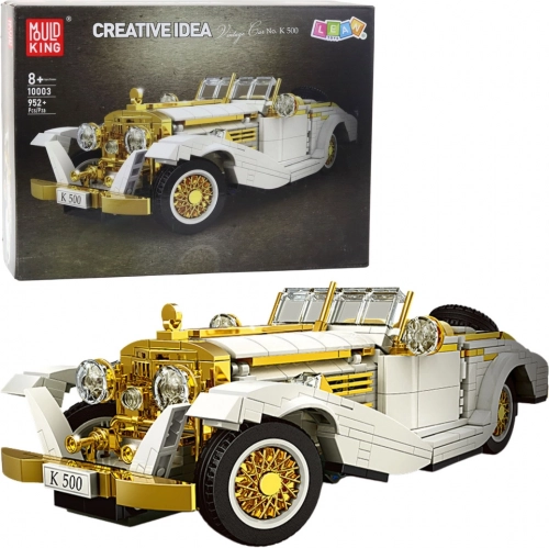 Construcție set Retro auto K500 alb-auriu
