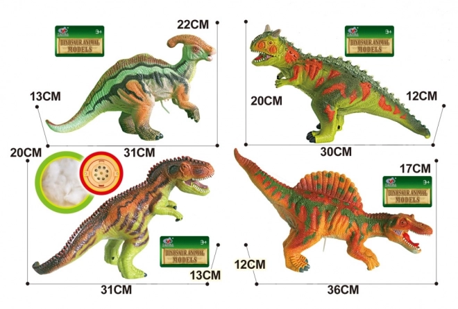 Dinozaur moale 38 cm - 4 tipuri