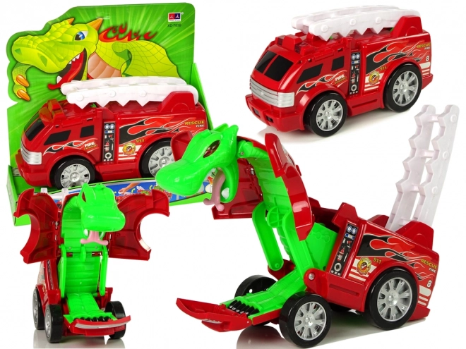Auto Pompieri Transformare Dragon 2-în-1 Mașină de Pompieri