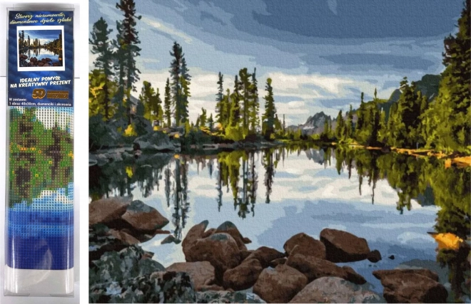 Pictură diamant Lac Liniștit 30x40 cm