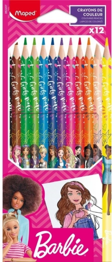 Creioane colorate Maped cu motiv Barbie, 12 buc