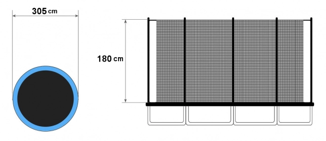 Plasa internă de protecție trampolină 305 cm