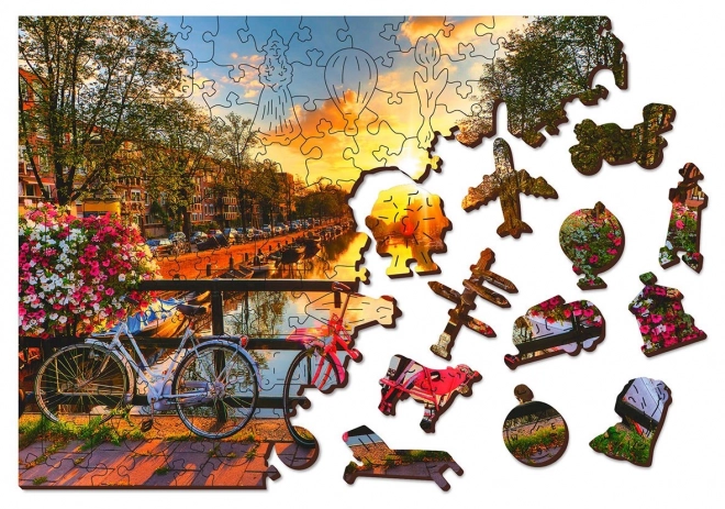 Puzzle din lemn Orașul Amsterdam