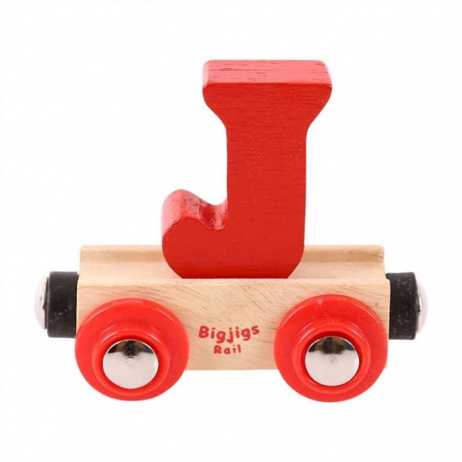 Vagonet din lemn Bigjigs Rail - Litera J