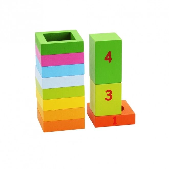 Joc educativ din lemn Montessori 5 în 1: Potrivire a formelor și numărare
