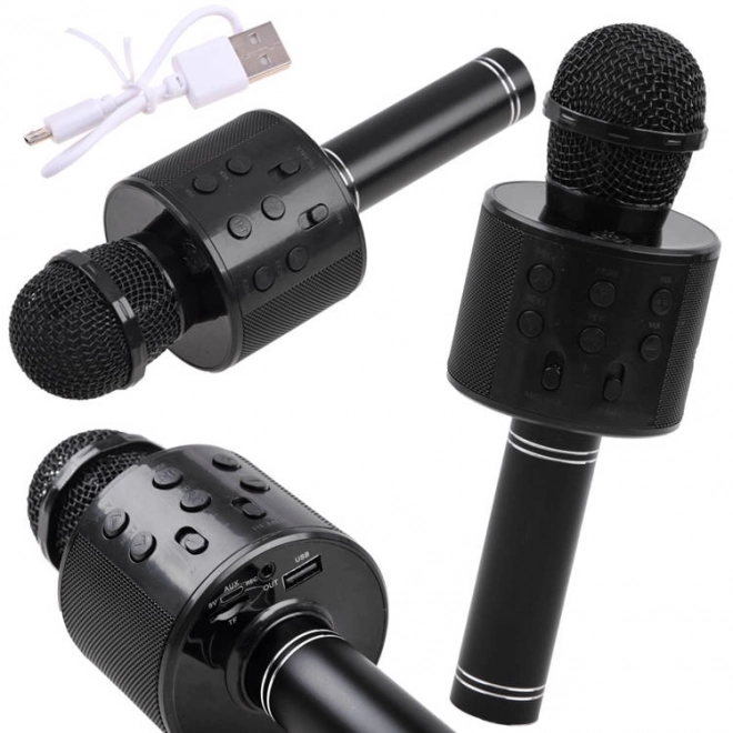 Mikrofon karaoke wireless cu difuzor – Negru