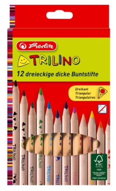 Creioane colorate Herlitz Trilino 12 culori