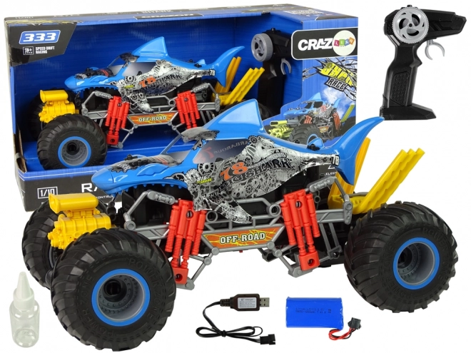 Mașină Off-Road Rechin Telecomandată Albastră 1:10
