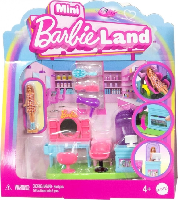 Barbie Mini BarbieLand - Salon de coafură cu păpușă Barbie mini mobilă