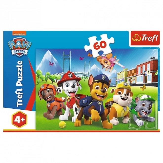 Puzzle 60 de piese la marginea pădurii Paw Patrol