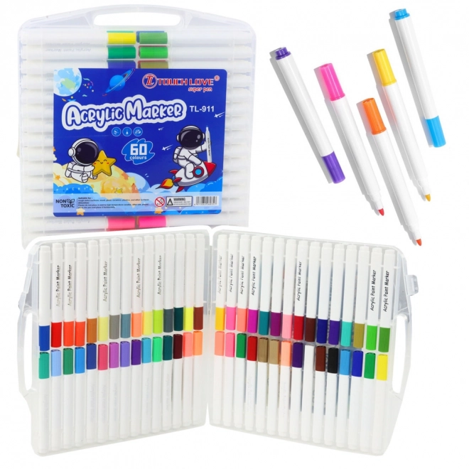 Set de markere acrilice în organizator