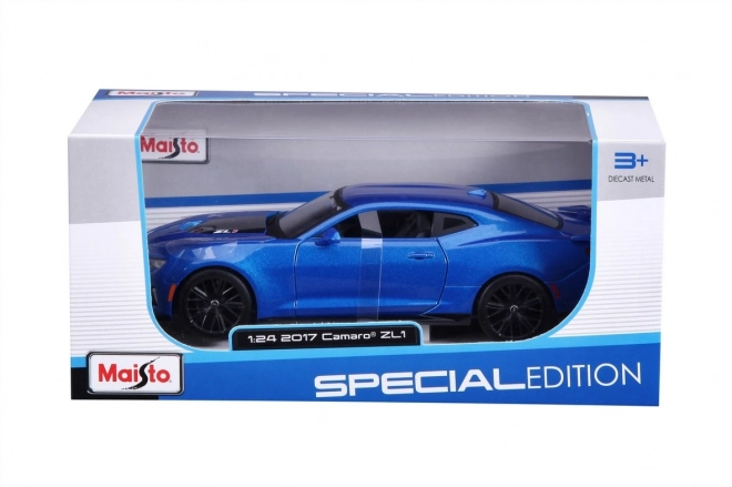 Model Chevrolet Camaro ZL1 2017 albastru 1/24