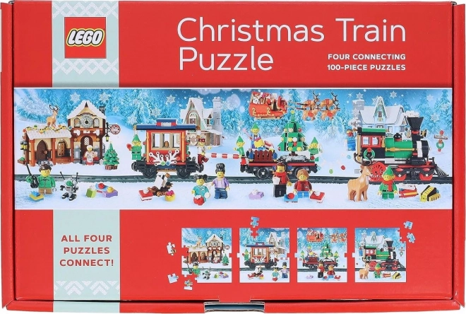 Puzzle LEGO Crăciun Tren 4x100 Piese