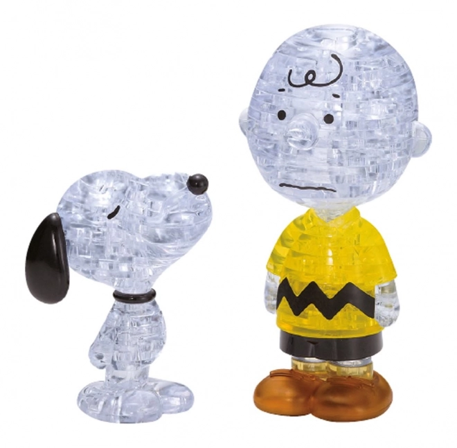Puzzle 3D Crystal Snoopy și Charlie Brown