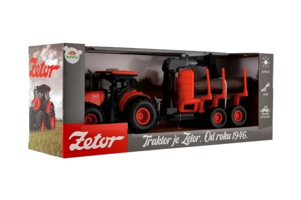 Tractor Zetor cu remorcă și braț de încărcare