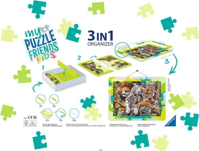 Sada puzzle Ravensburger My Puzzle Friends Kids 3 în 1 verde