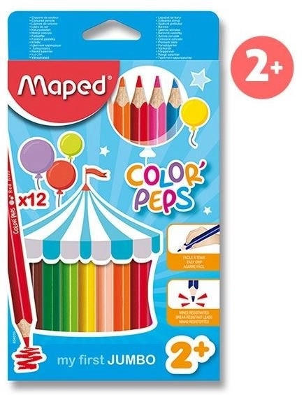 Set de creioane colorate MAPED Jumbo Color'Peps Triunghiulare