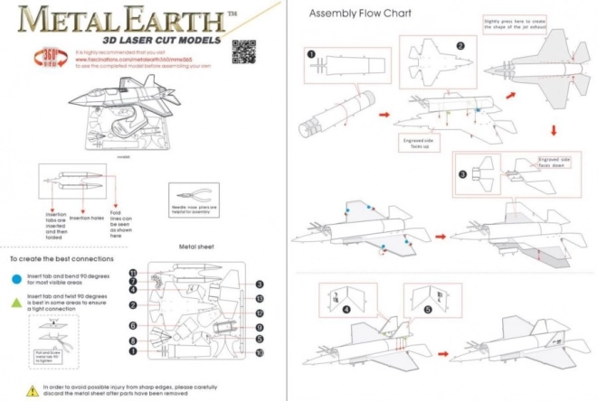 Puzzle 3D Metal Earth Avion de luptă F-35 Lightning II