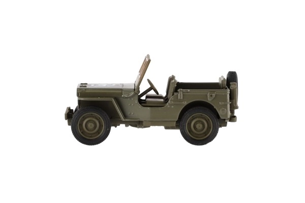 Auto Welly Jeep 1941 Willys MB teren militar plastic/metal 10cm motorizare prin reîntoarcere