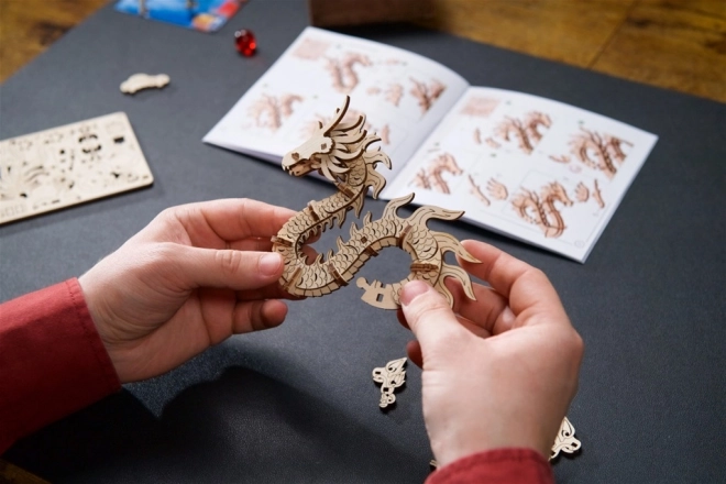 Puzzle mecanic 3D din lemn - Dragon