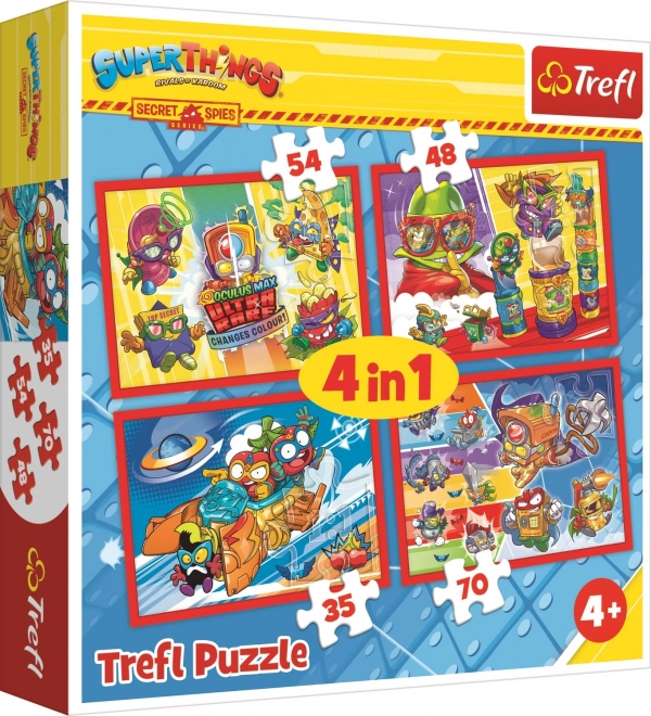 Puzzle 4 în 1 Super Things: spioni secreți