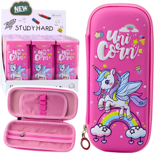 Penar solid școlar Unicorn roz