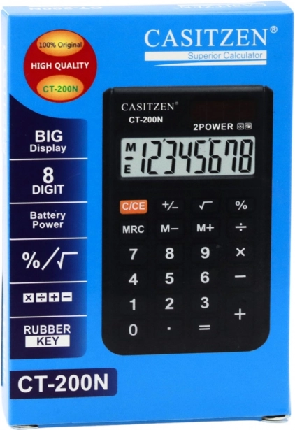Calculator de buzunar Casitzen cu husă de protecție, 8 cifre