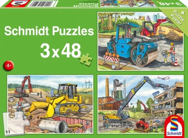 Puzzle pe şantier SCHMIDT 3x48 piese