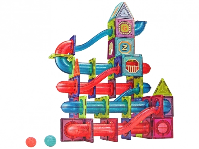 Blocuri de construcție magnetice pentru copii LEAW Toys 145 de piese