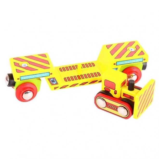 Vagon cu buldozer Bigjigs Rail