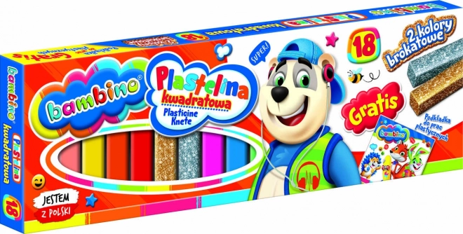 Plastilină Pătrată Bambino, 18 Culori