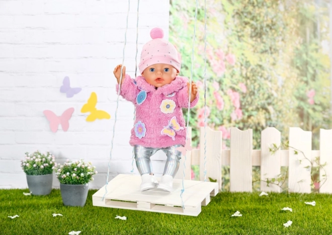 Set cu haină roz pentru păpușa BABY born de 43 cm
