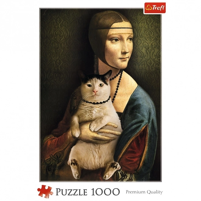 Puzzle 1000 de piese Dama cu pisica