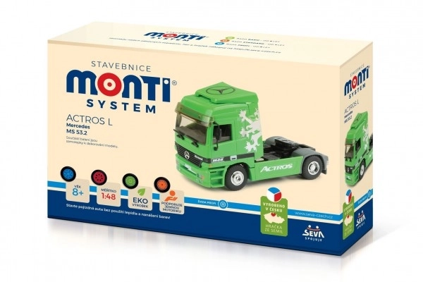 set de construcție camion actros verde 1:48 monti system