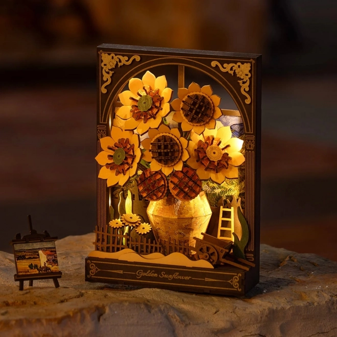 Puzzle 3D din lemn Floarea Soarelui de Aur