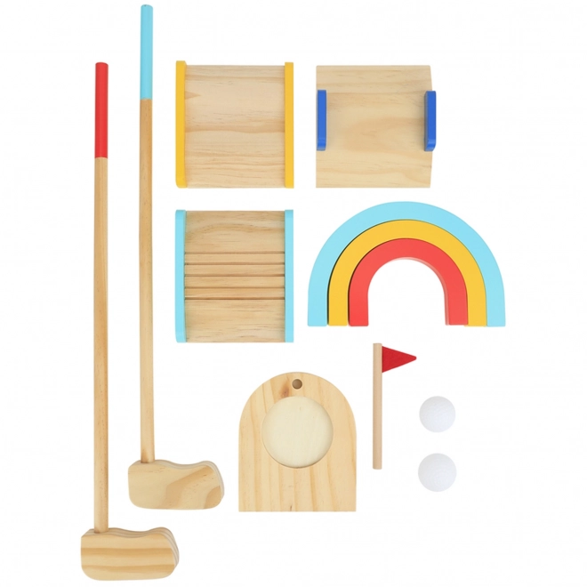Set de golf din lemn pentru 2 persoane