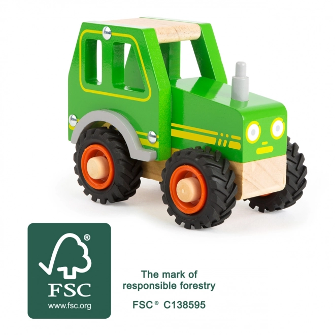 Tractor din lemn Small Foot verde