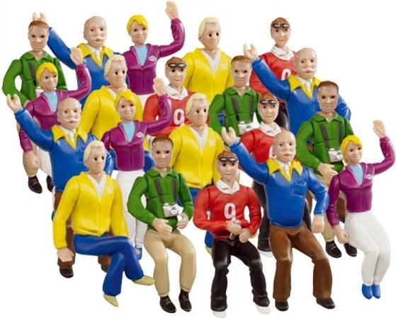 Figurine de fani pentru tribuna principală 1:32 – set de 20 de personaje așezate