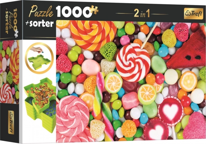 puzzle 2 în 1 cu sorter dulciuri 1000 piese