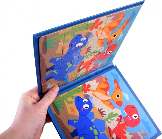Două imagini colorate cu dinozauri