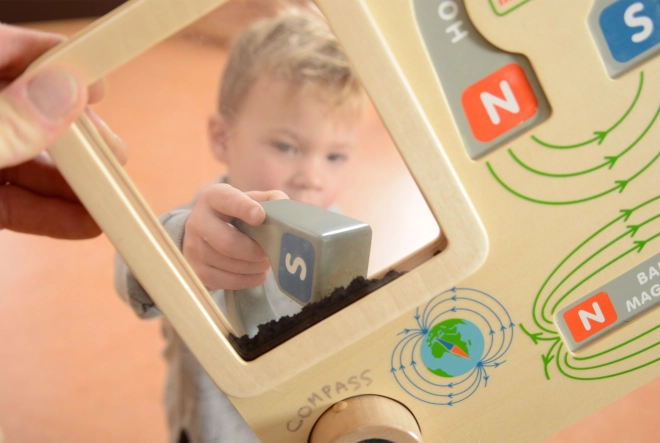 Tablă educativă magnetică cu busolă Masterkidz Montessori