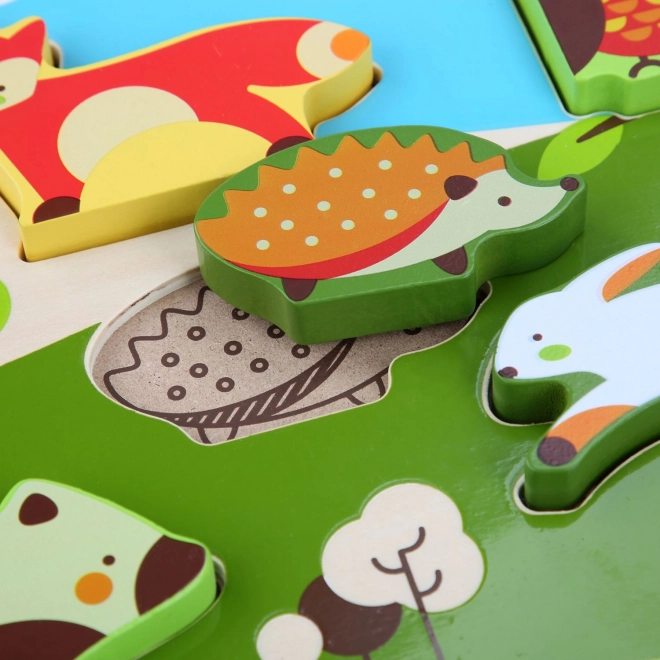 Puzzle din lemn cu animale din pădure Lucy & Leo