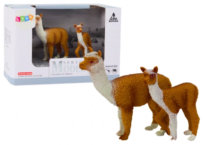 Figurina lamă adultă și pui lamă animalele lumii