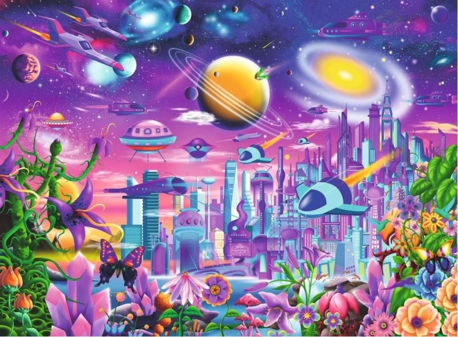 Puzzle Oraș Spațial XXL 200 piese de la Ravensburger