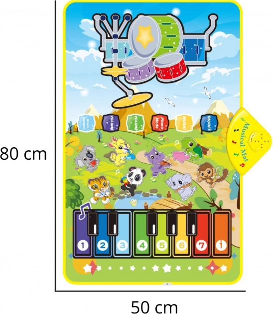 Woopie Podloga Muzicală pentru Animale Pian și Tobe Interactiv 2în1
