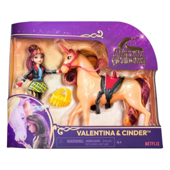 Set figurine academie unicorni Valentina și Cinder