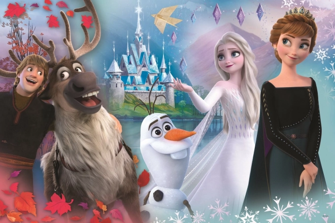 Puzzle super shape XL Frozen 2: în lumea Annei și Elsa 104 piese