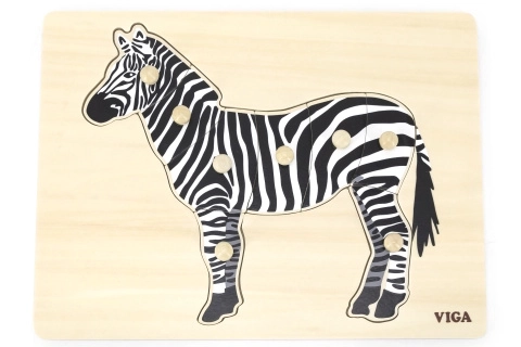 Vklăduță din lemn Montessori - zebra