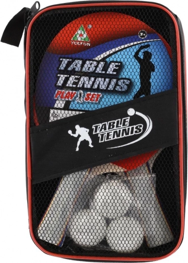 Set de tenis de masă: 2 palete + 3 mingi în husă