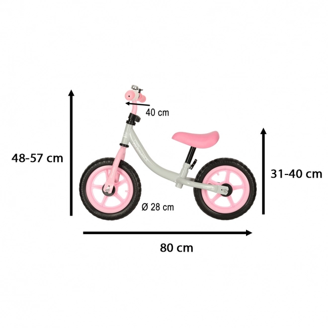 Bicicletă balans ușoară pentru copii gri roz – alb-roz